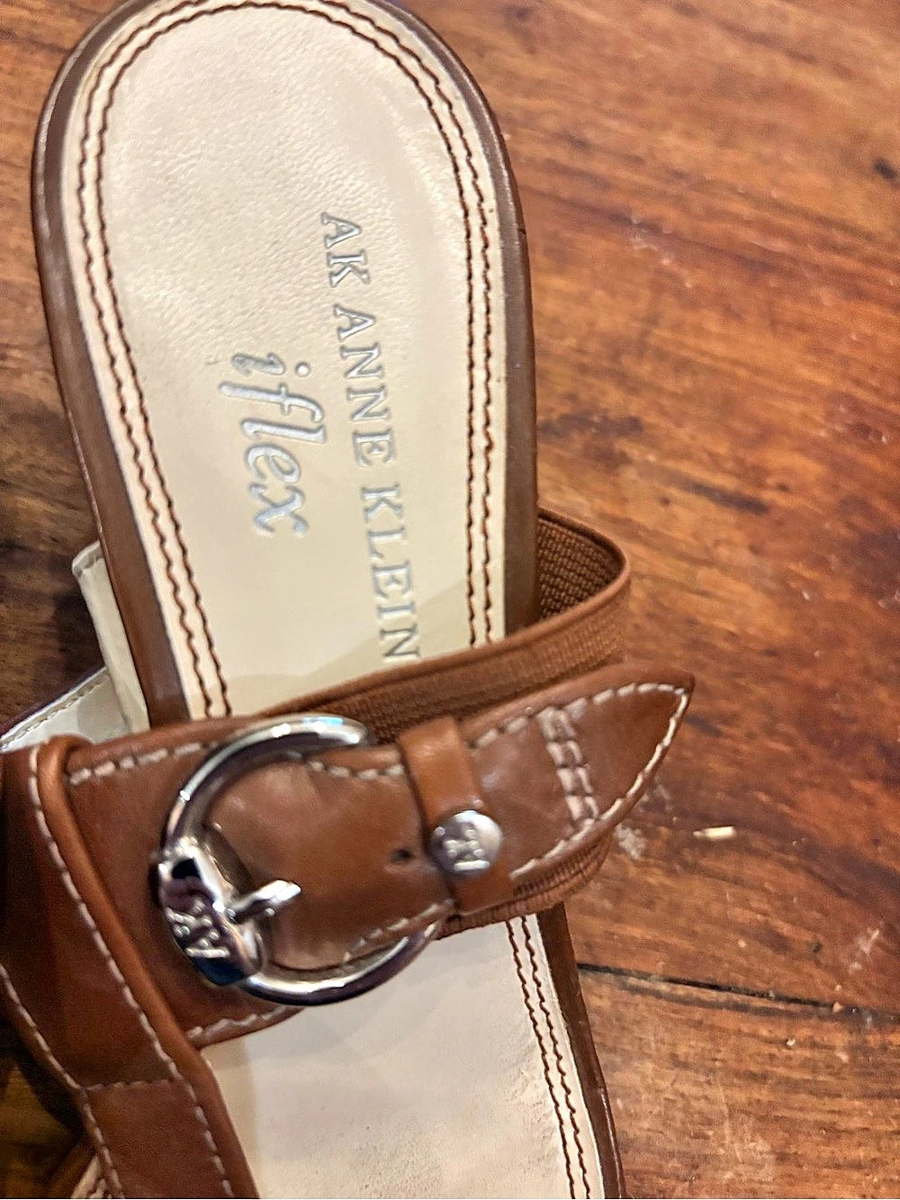 AK Anne Klein iflex Leather Heels Brown US 6M - Picture 2 of 7